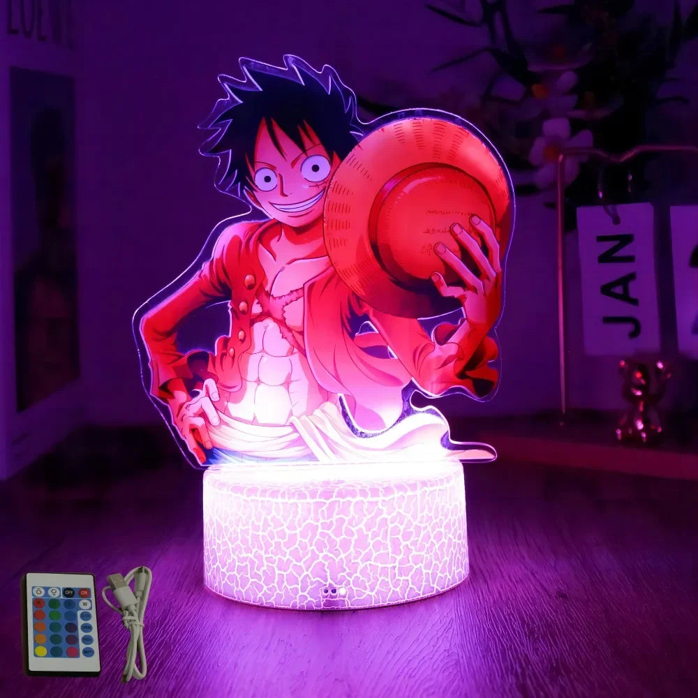 Actions Figure One Piece Luffy Zoro Anime Figures 3D Lamp PVC Action Collection Model Toys LED Night Light Kid Christmas Gift - One Piece Merchandise - Free Shipping Buy Now
