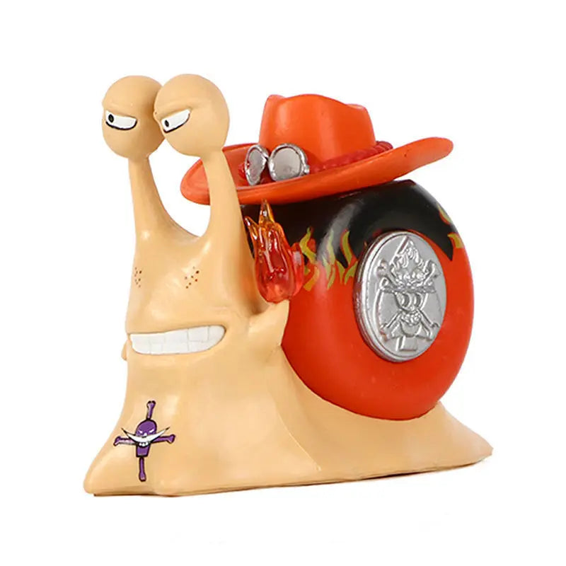 One Piece Den Den Mushi Anime Figur Luffy Ace Zoro Law Buggy Manga Statue PVC Action Figur Sammlung Modell Spielzeug Puppe Geschenk