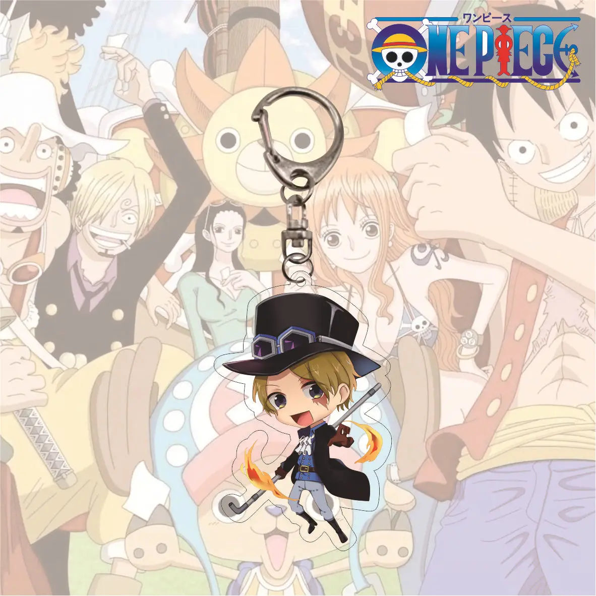 Anime One Piece Trafalgar Law Charlotte Katakuri Nico Robin Nami Chopper Lysop Acryl Schlüsselanhänger Schlüsselanhänger Anhänger Figur Geschenke