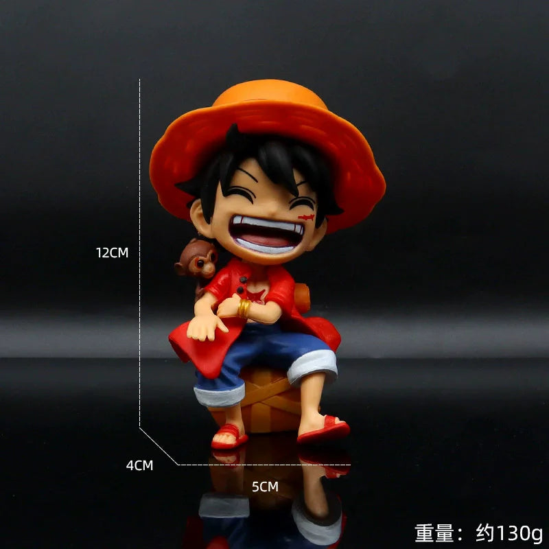 One Piece Anime Figur Lachender Schlüsselanhänger Luffy Kawaii Sanji Zoro Autoornamente Desktop-Dekoration Sammlung Puppe Geschenkmodell