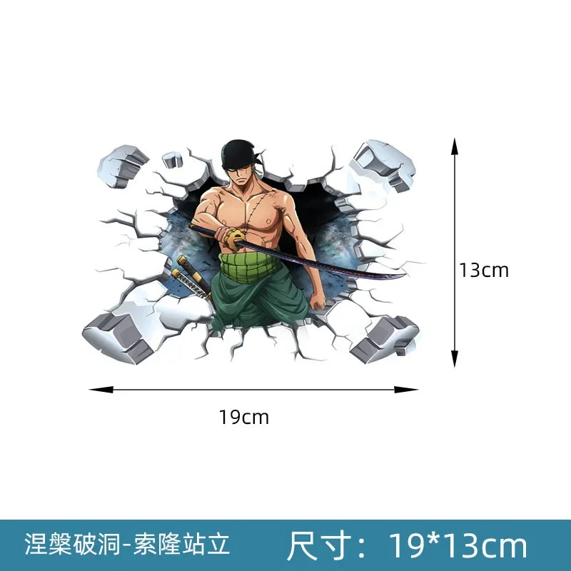 One Piece Luffy Autofensteraufkleber Anime Zoro Heckscheibenaufkleber Dekorative Aufkleber Cartoon Auto Scratch Masking Film Geschenke