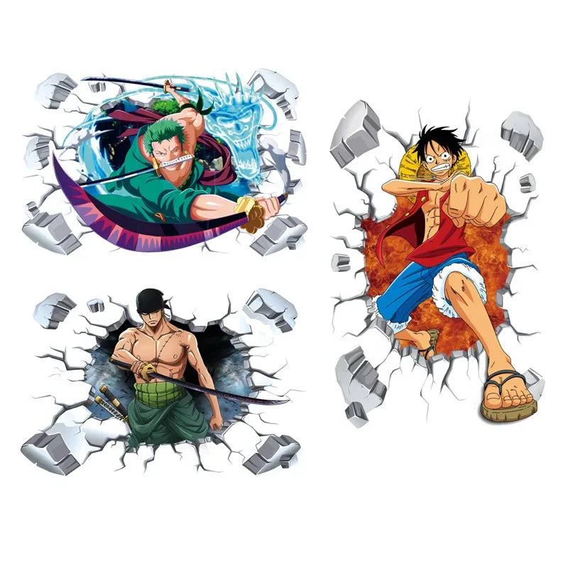 One Piece Luffy Autofensteraufkleber Anime Zoro Heckscheibenaufkleber Dekorative Aufkleber Cartoon Auto Scratch Masking Film Geschenke