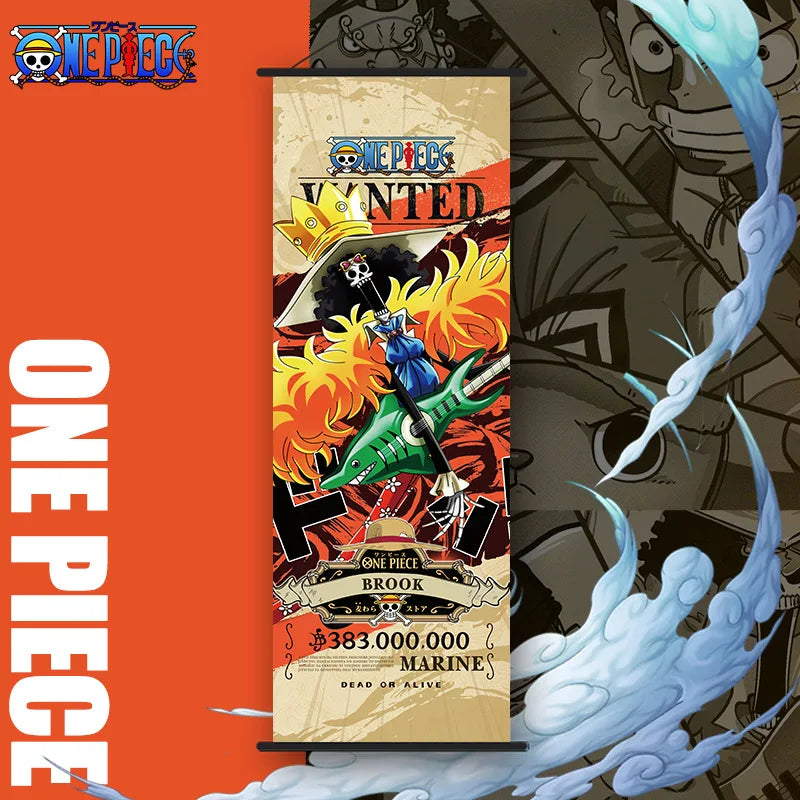 Bandai One Piece Poster Hängendes Bild Luffy Nami Zoro Zweidimensionale Peripherie-Tapeten-Dekoration Scroll Poster 25*70cm