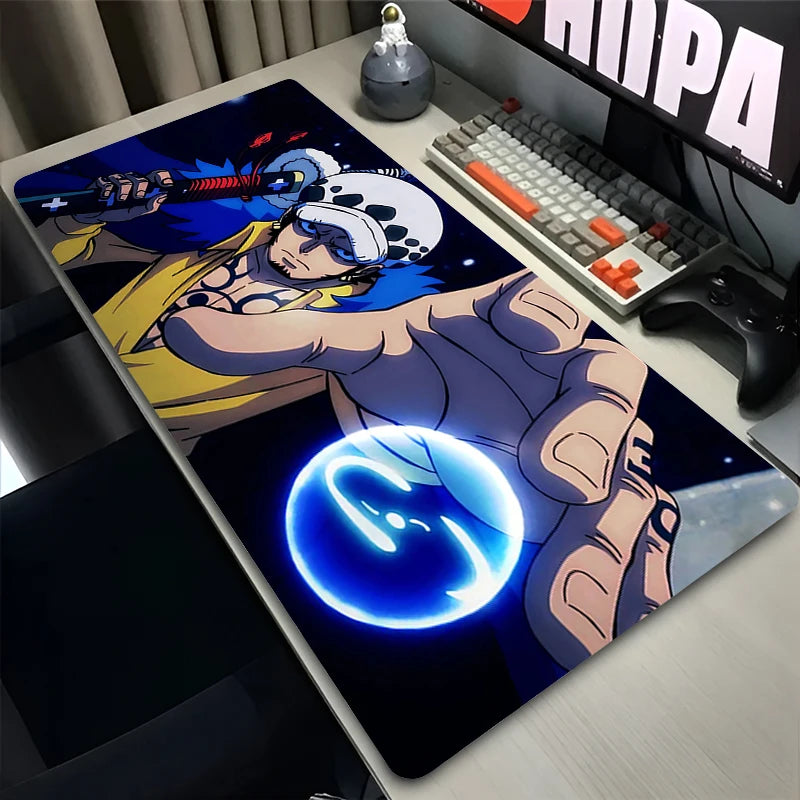 XXL Gaming-Zubehör Gamer-Tastatur-Schreibtischunterlage O-one P-piece Trafalgar D Water Law Rutschfestes Laptop-Mauspad 900X400 Mauspads