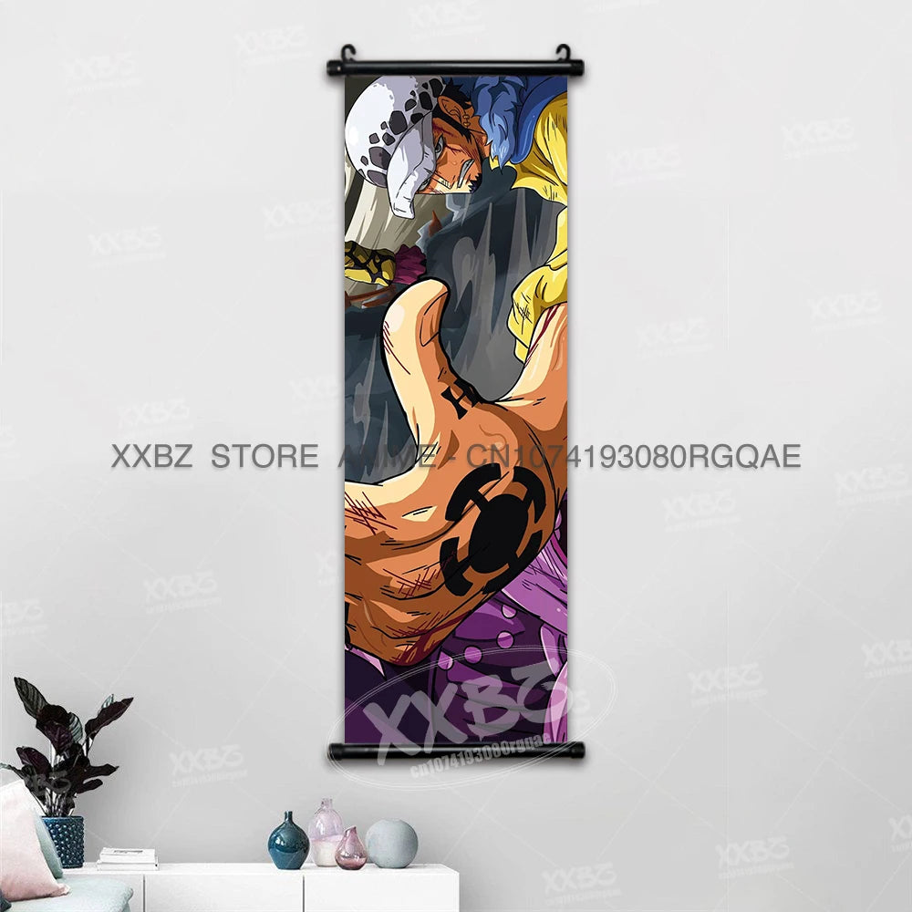 ONE PIECE Scrolls Pictures Sabo Wall Art Kid Pirates Anime Posters Nico Robin Hanging Painting Trafalgar D.Water Law Home Decor