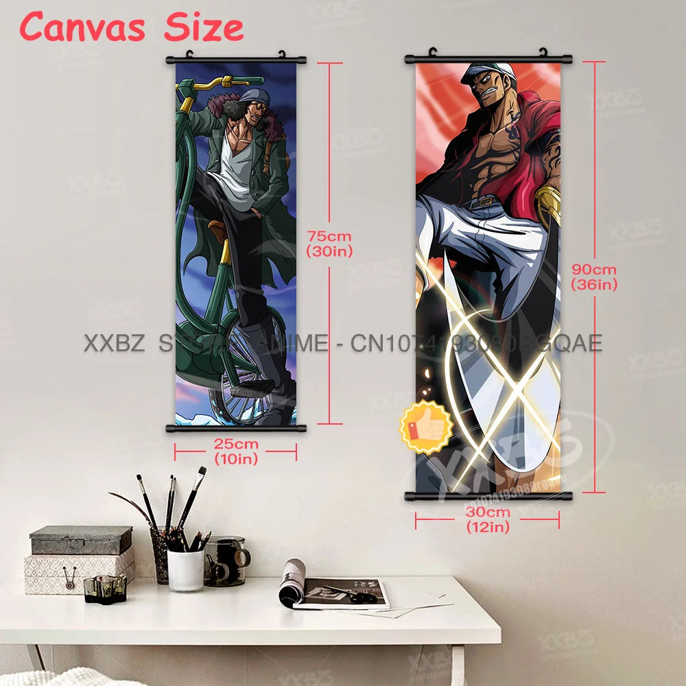ONE PIECE Scrolls Pictures Sabo Wall Art Kid Pirates Anime Posters Nico Robin Hanging Painting Trafalgar D.Water Law Home Decor