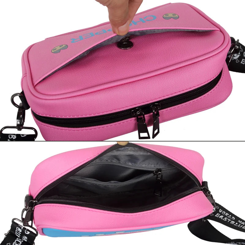 One Piece Tony Chopper Crossbody Bag Large Capacity Shoulder Bags Anime PU Leather Phone Pouch Women Casual Handbag Zipper Tote - One Piece Merchandise - Free Shipping Buy Now