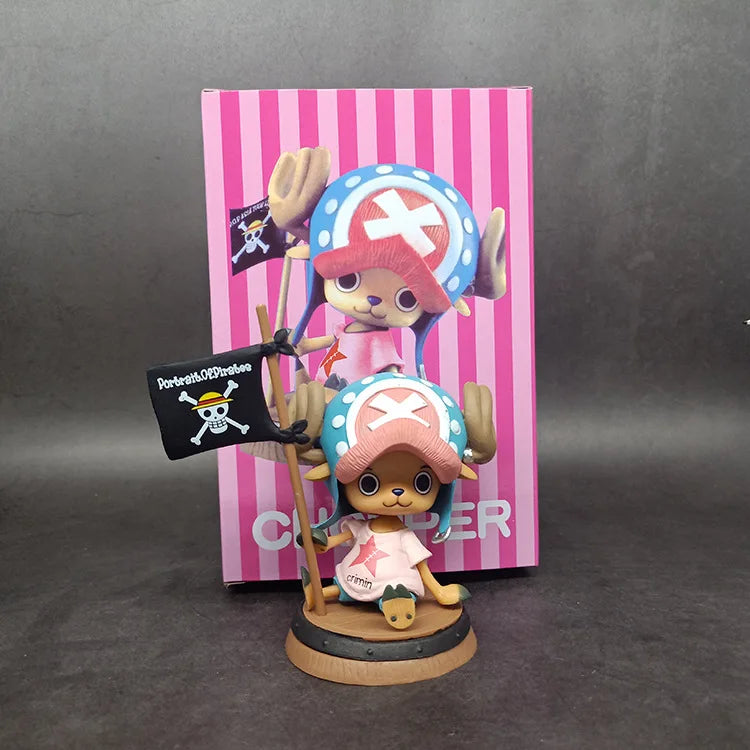 9cm One Piece Figure Anime Chopper With Flag Action Figurine Doll Model Toys PVC Statue Collection Car Decoration Children Gifts - One Piece Merchandise - Free Shipping Buy Now