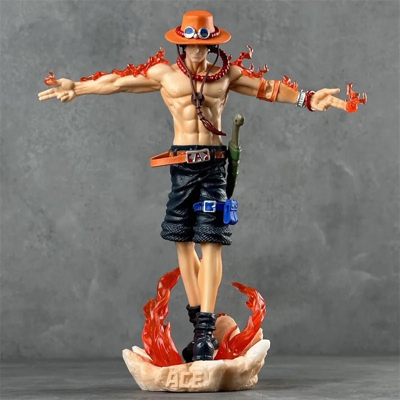 Manga One Piece Portgas D Ace Anime Figure 28cm PVC Action Figures Gk Figurine With Light Statue Model Kids Christmas Toys Gifts - One Piece Merchandise - Free Shipping Buy Now