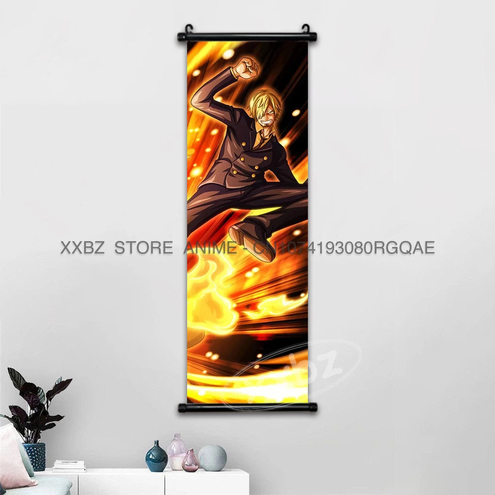ONE PIECE Scrolls Picture Anime Canvas Hanging Painting Luffy Poster Zoro Home Decor Nami Wall Art Ace Cartoon Robin wallpaper - One Piece Merchandise - Free Shipping Buy Now