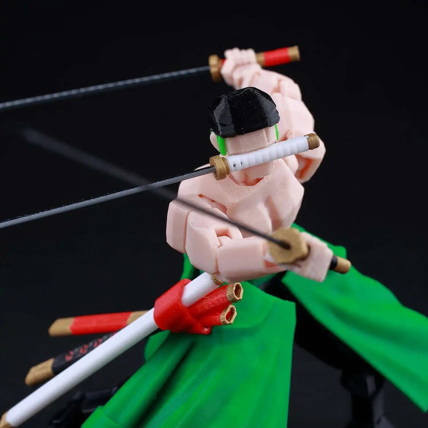 9L 3D-gedruckte Roronoa Zoro One Piece Lucky Dummy, 13 bewegliche Shapeshift-Actionfiguren, Schaufensterpuppen-Spielzeug für Anime-Liebhaber