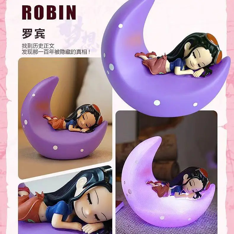 One Piece Luffy Zoro Nami Sanji Night Light Anime Figure Lamp Soft Light Bedroom Bedside LED Light Room Children Toys Gift