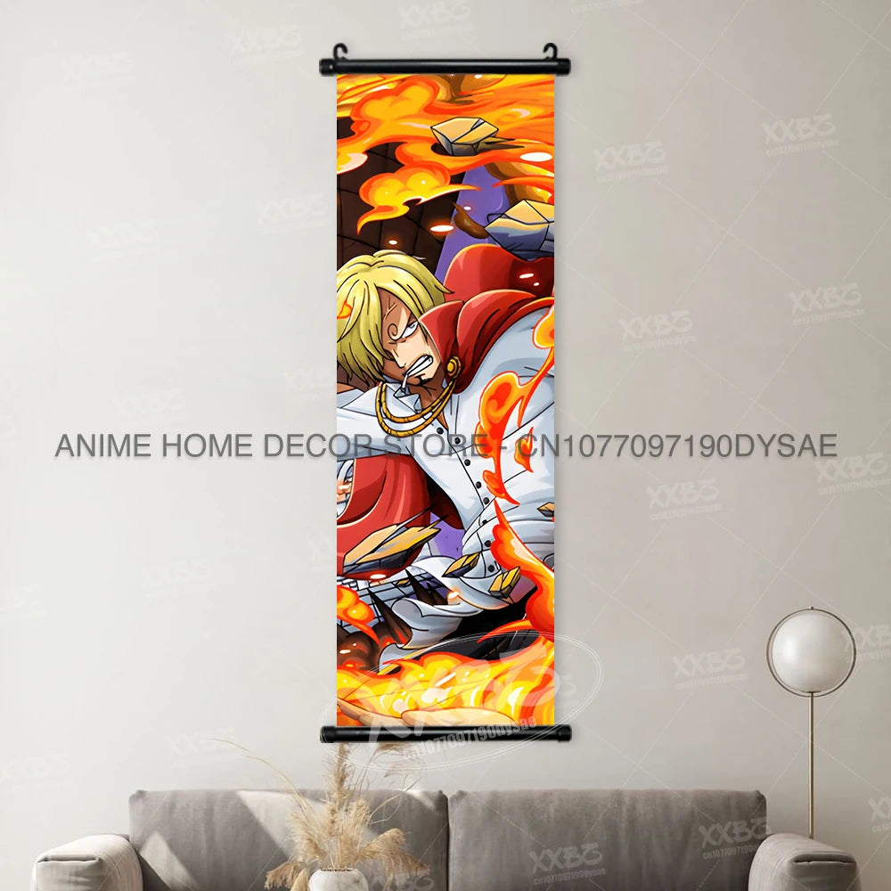 ONE PIECE Posters Anime Monkey D. Luffy Hanging Painting Kaido Home Decor Nico Robin Wall Artwork Garp Scroll Picture Nami Mural - One Piece Merchandise - Free Shipping Buy Now