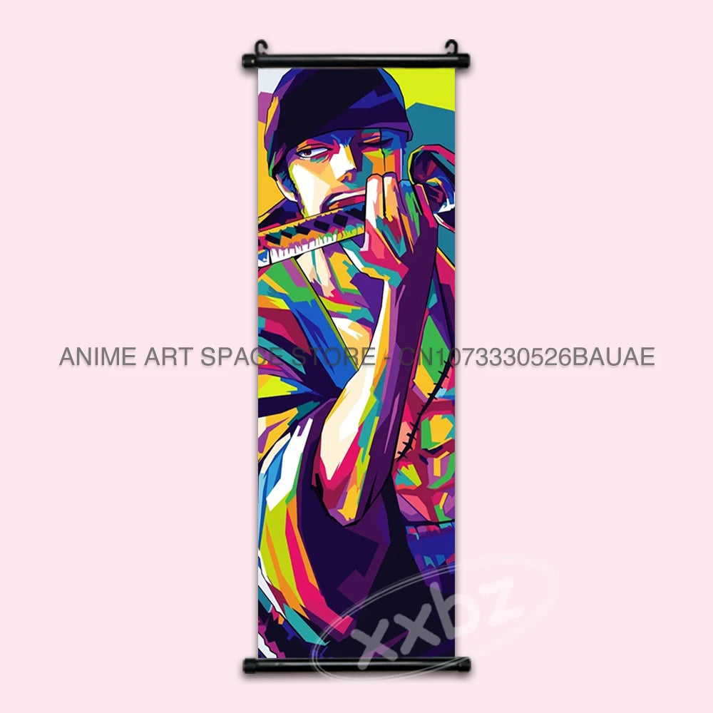 ONE PIECE Hanging Painting Anime Scrolls Picture Law Home Decor Prints Nami Wall Art Luffy Poster Roronoa Zoro Canvas Nico Robin