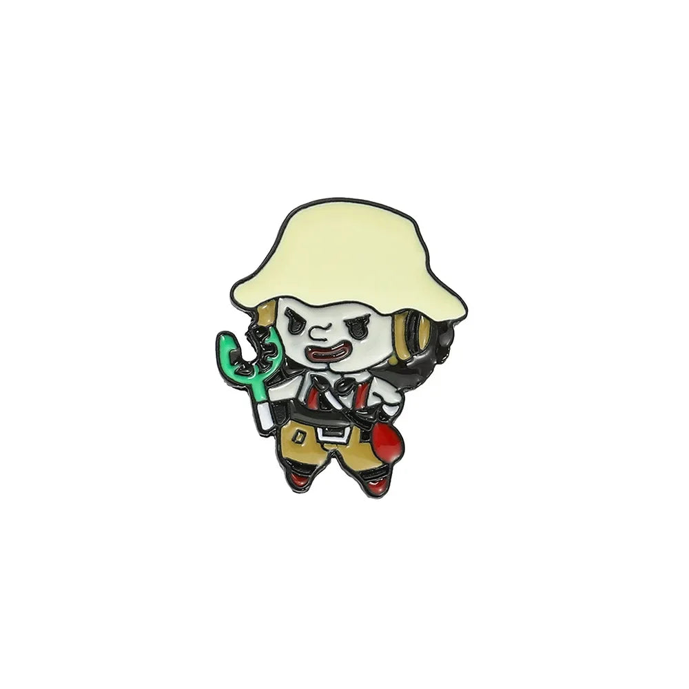 One Piece Emaille-Broschen Cartoon Luffy Zoro Nami Chopper Sanji Lysop Anime Actionfiguren Metallabzeichen Rucksack Anstecknadeln Spielzeug