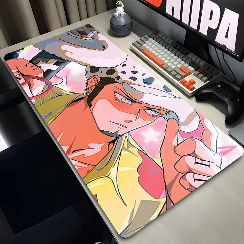 XXL Gaming-Zubehör Gamer-Tastatur-Schreibtischunterlage O-one P-piece Trafalgar D Water Law Rutschfestes Laptop-Mauspad 900X400 Mauspads