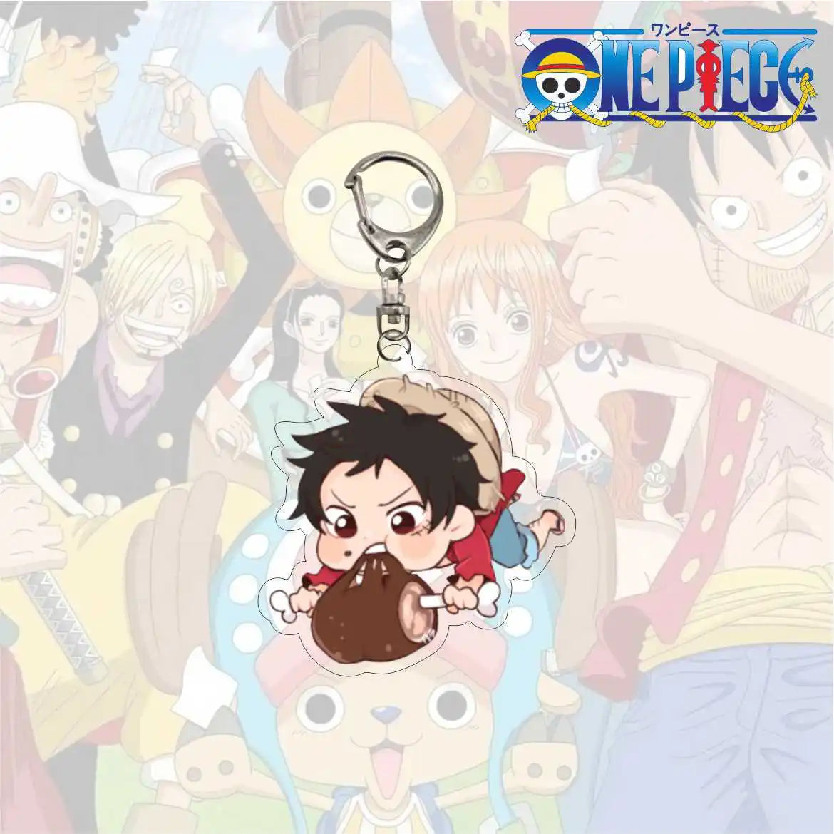Anime One Piece Trafalgar Law Charlotte Katakuri Nico Robin Nami Chopper Lysop Acryl Schlüsselanhänger Schlüsselanhänger Anhänger Figur Geschenke