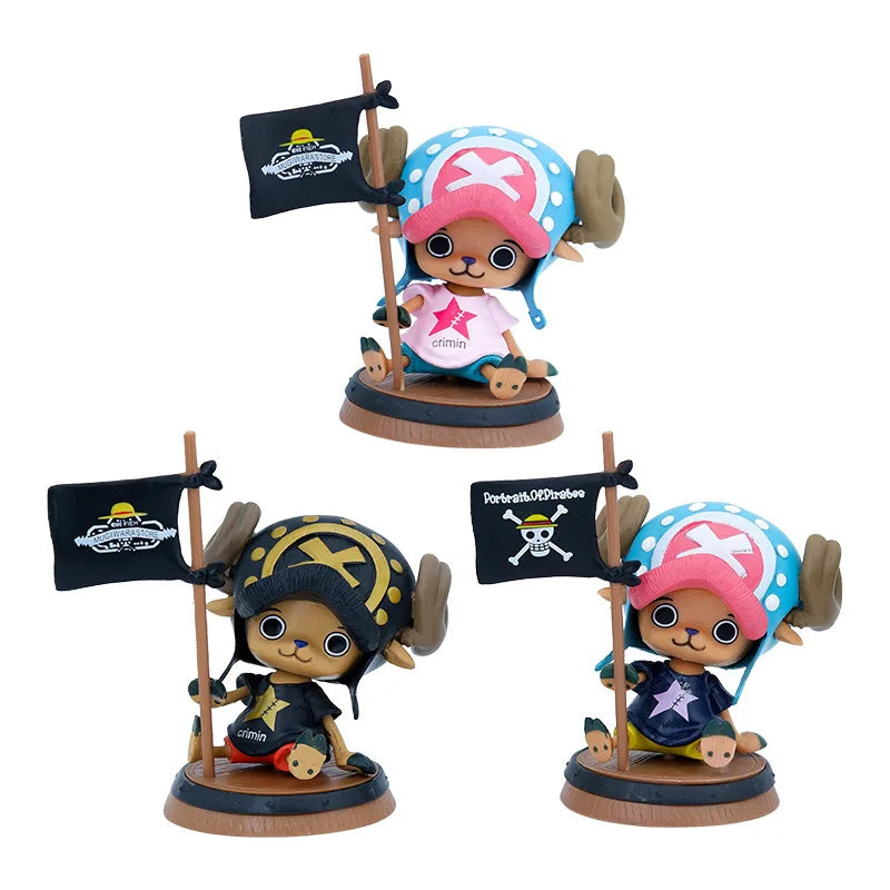 9cm One Piece Figure Anime Chopper With Flag Action Figurine Doll Model Toys PVC Statue Collection Car Decoration Children Gifts - One Piece Merchandise - Free Shipping Buy Now