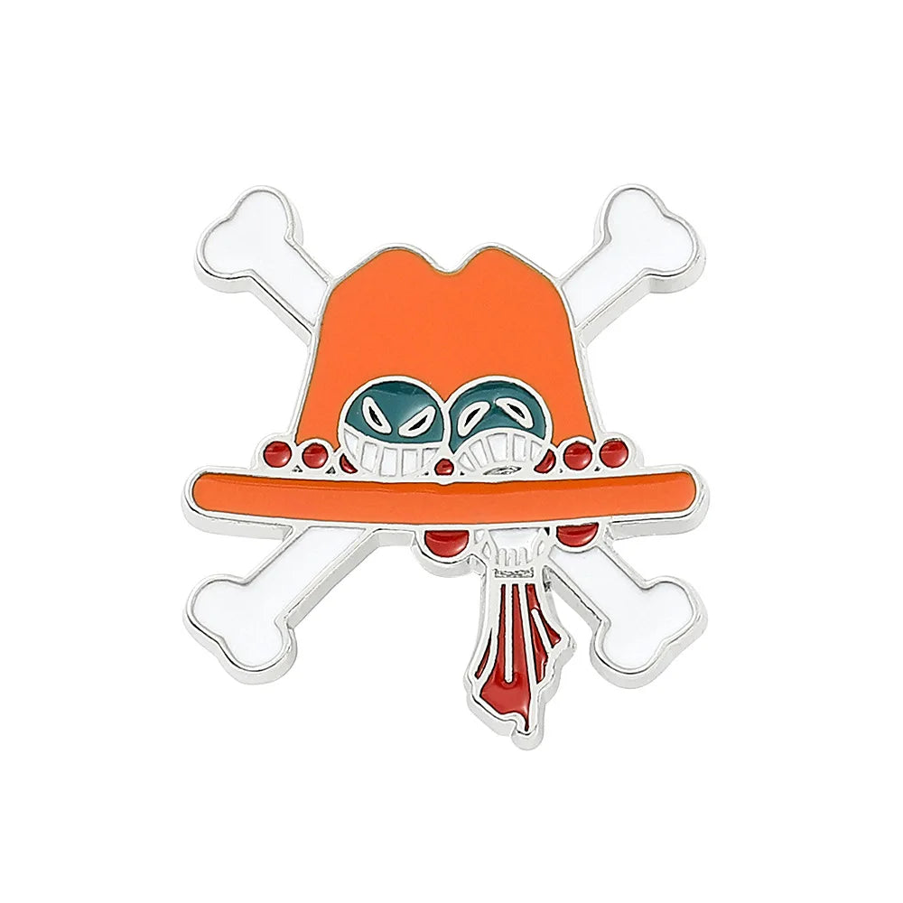 One Piece Emaille-Broschen Cartoon Luffy Zoro Nami Chopper Sanji Lysop Anime Actionfiguren Metallabzeichen Rucksack Anstecknadeln Spielzeug