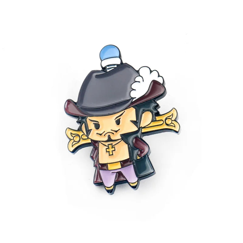 Broches de dessin animé One Piece Luffy Boa Hancock Portgas D Ace Dracule Mihawk pour femmes fans badges cadeau