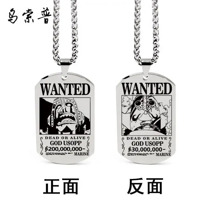 Anime One Piece Necklace Luffy Ace Chopper Zoro Sanji Wanted Pendant Men Women Couples Necklace Fashion Accessories Xmas gift - One Piece Merchandise - Free Shipping Buy Now