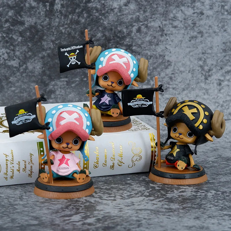9cm One Piece Figure Anime Chopper With Flag Action Figurine Doll Model Toys PVC Statue Collection Car Decoration Children Gifts - One Piece Merchandise - Free Shipping Buy Now