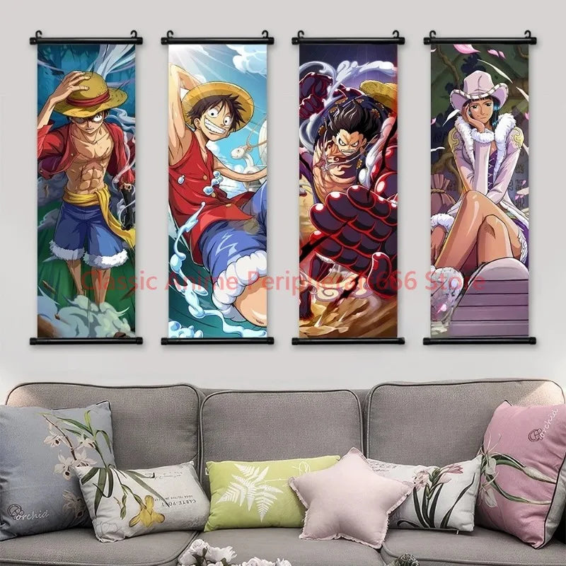One Piece Luffy Gear 4 Home Decor Kawaii Anime Decorative Painting Robin Poster Nami Wall Art Canvas Pictures For Computer Room
