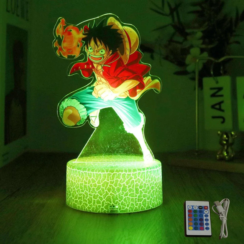 Actions Figure One Piece Luffy Zoro Anime Figures 3D Lamp PVC Action Collection Model Toys LED Night Light Kid Christmas Gift - One Piece Merchandise - Free Shipping Buy Now