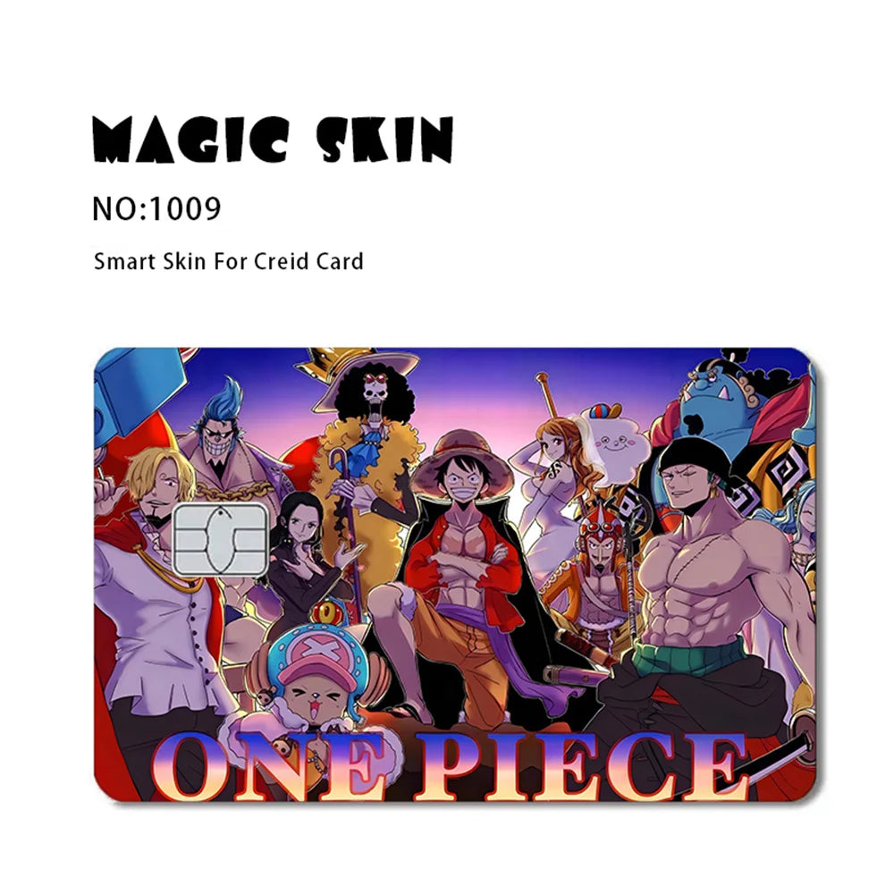 Anime ONE PIECE Luffy Zoro Ace Robin2.5D HD Matt 3M PVC-Aufkleberfolie Klebeband Skin für Kreditkarten-Debitkarten-Aufkleber