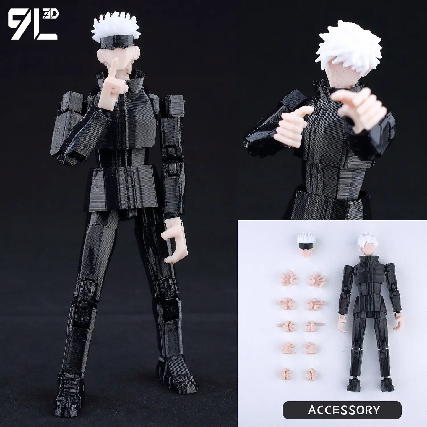 9L 3D-gedruckte Roronoa Zoro One Piece Lucky Dummy, 13 bewegliche Shapeshift-Actionfiguren, Schaufensterpuppen-Spielzeug für Anime-Liebhaber