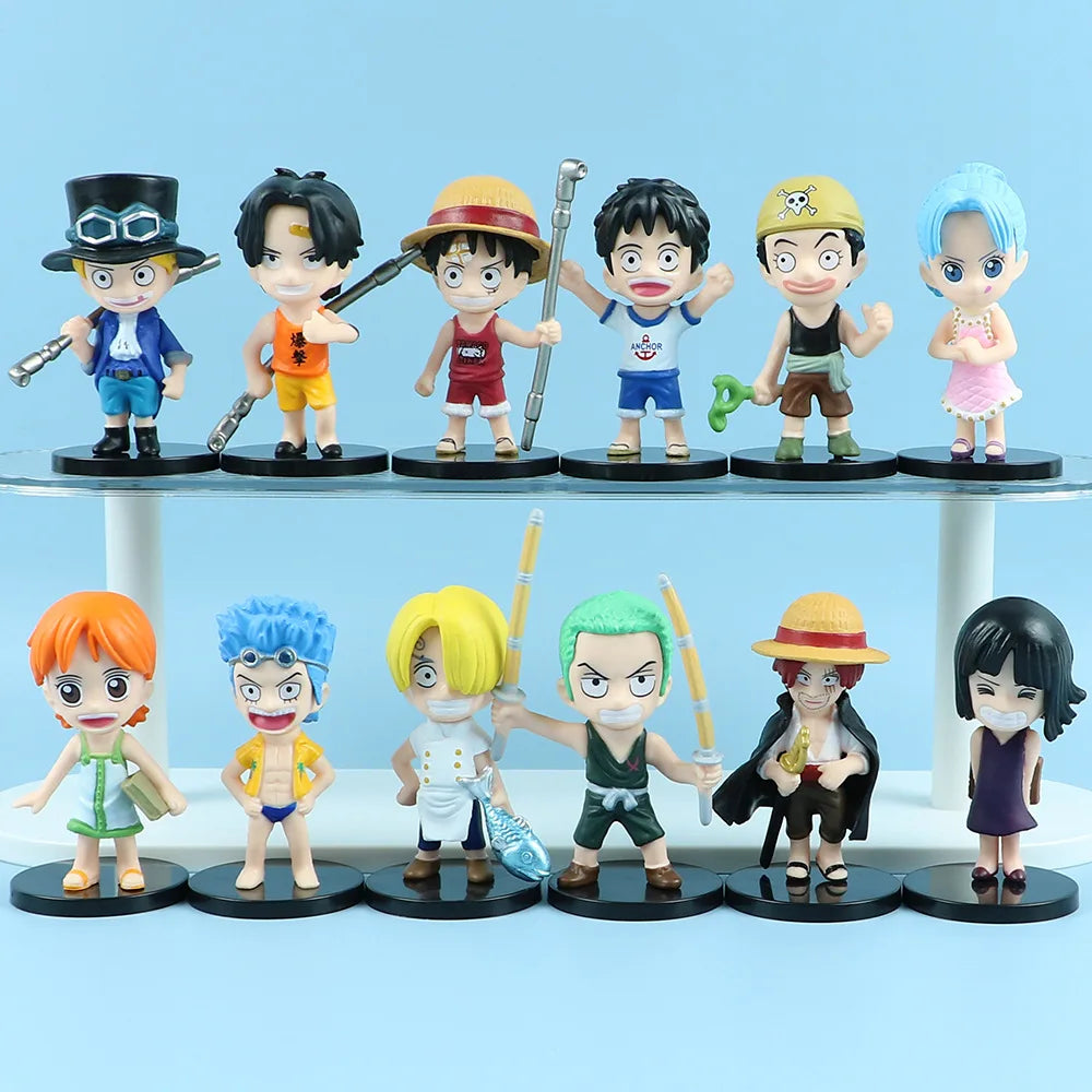 12 Teile/satz Anime One Piece Figuren PVC Action Modell Puppen Spielzeug Niedlich Luffy Nami Zoro Sammlung Brinquedos Vollen Satz Heißer Verkauf