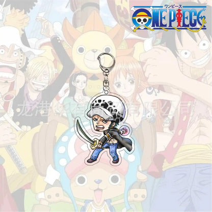 Anime One Piece Trafalgar Law Charlotte Katakuri Nico Robin Nami Chopper Lysop Acryl Schlüsselanhänger Schlüsselanhänger Anhänger Figur Geschenke