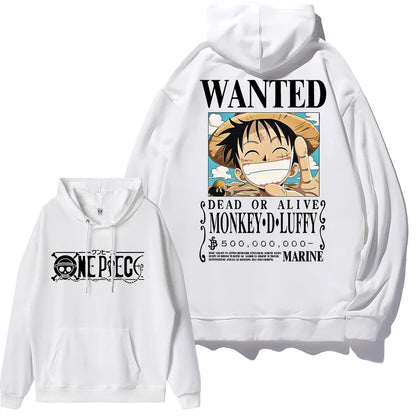 Luffy Zoro Shanks Nico Robin Bedruckter lockerer Kapuzenpullover Anime One Piece Bounty Wanted Order Lässige Mode Jungen Mädchen Sweatshirt