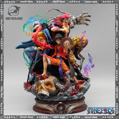 22cm One Piece Figurine Three Captain Anime Figure Kid Law Luffy Action Pvc Model Statue Doll Collection Decoration Toys Gifts - One Piece Merchandise - Free Shipping Buy Now