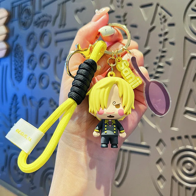 Porte-clés dessin animé One Piece, créatif, Luffy, Usopp, Nami, Chopper, Roronoa, Zoro, Sanji, poupée, porte-clés, décoration de sac de voiture, pendentif