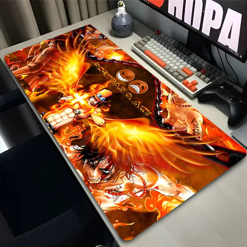 Anime Mouse Pad Gaming Accessories Carpet Gamer Keyboard Desk Mat O-one P-piece Portgas D Ace Non-Slip Laptop Notebook Mousepad - One Piece Merchandise - Free Shipping Buy Now