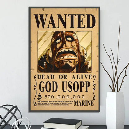 One Piece Self-adhesive Poster Bounty Order Luffy Wallpapr Ace Figures Nami Home Decoration Painting Anime Zoro Wall Art Sanji