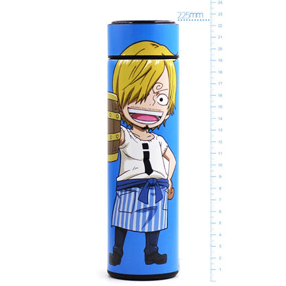 One Piece Cartoon Anime Figure Vacuum 480ML Cup Luffy Zoro Sanji Cosplay Student Thermos Flask Sports Water Bottle School Gift