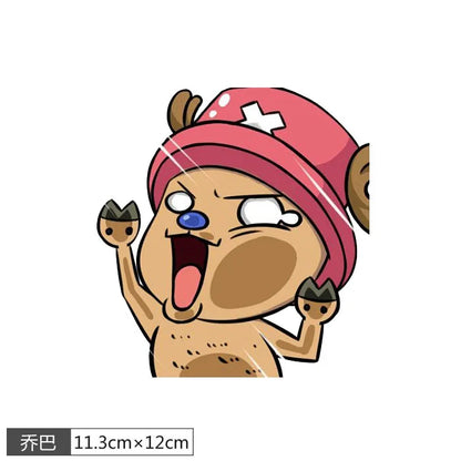 1 autocollant en vinyle One Piece Luffy, dessin animé amusant, pour fenêtre de voiture, ordinateur portable, bouteille d'eau, PVC