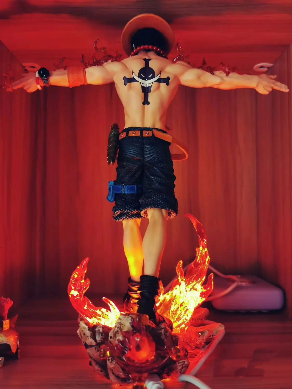 Figurine One Piece Ace Portgas D Ace en PVC, 28 cm, à collectionner, décoration de bureau pour enfants, Noël