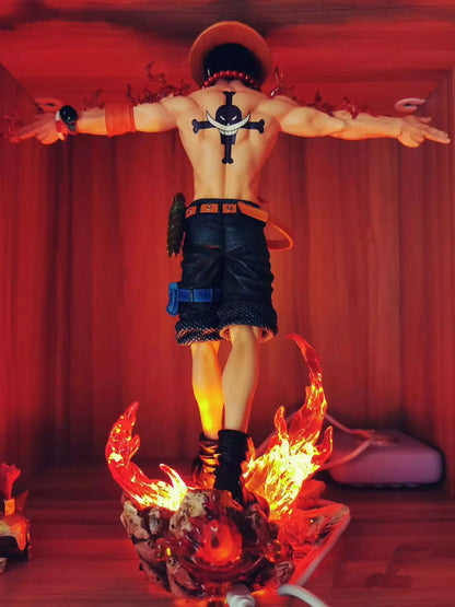 Figurine One Piece Ace Portgas D Ace en PVC, 28 cm, à collectionner, décoration de bureau pour enfants, Noël