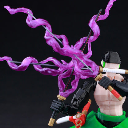 9L 3D-gedruckte Roronoa Zoro One Piece Lucky Dummy, 13 bewegliche Shapeshift-Actionfiguren, Schaufensterpuppen-Spielzeug für Anime-Liebhaber