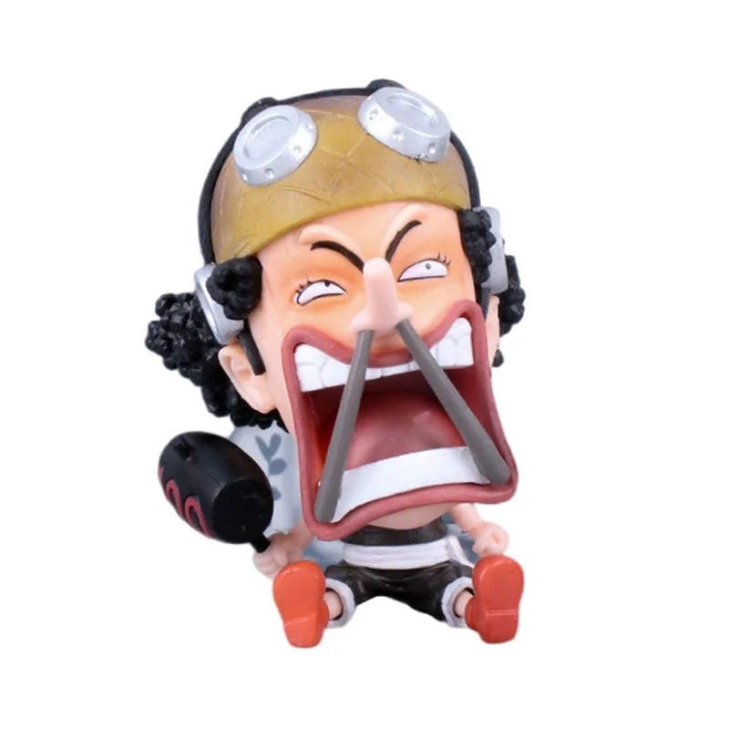 8-10cm Anime Figur One Piece Monkey D Luffy Roronoa Zoro Kawaii Spielzeug Q-Version Figural Nendoroid Auto Dekoration PVC Modell Geschenk