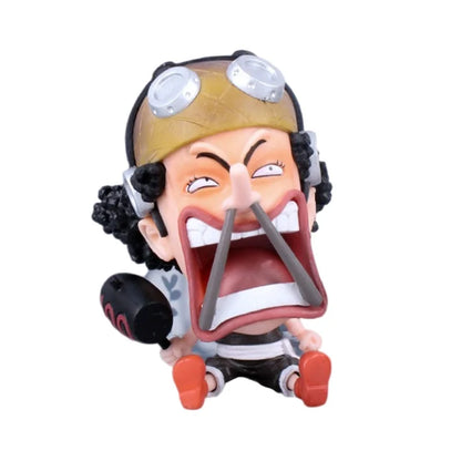 8-10cm Anime Figur One Piece Monkey D Luffy Roronoa Zoro Kawaii Spielzeug Q-Version Figural Nendoroid Auto Dekoration PVC Modell Geschenk