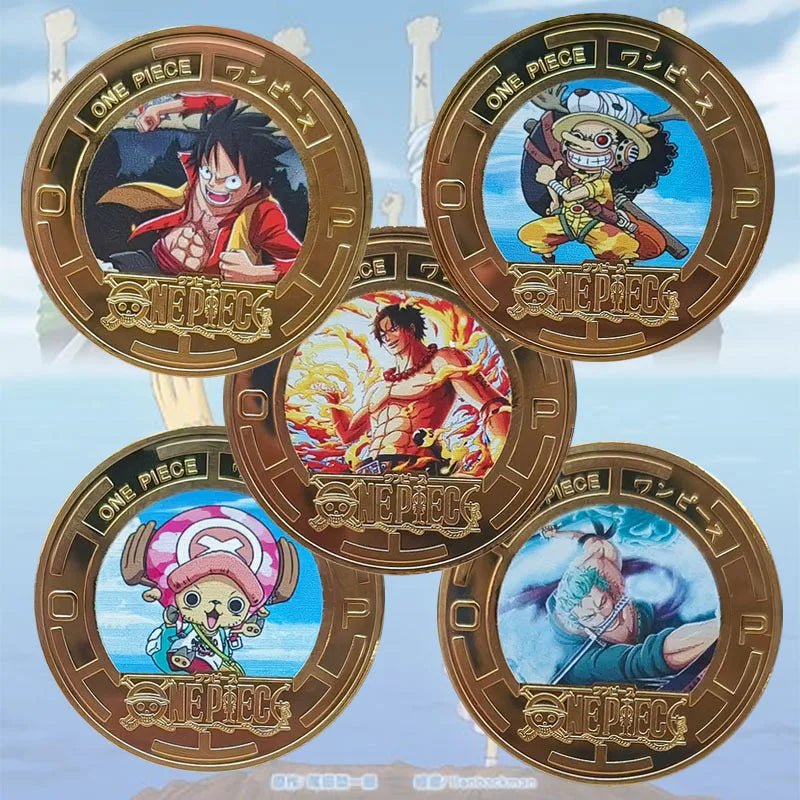 Anime One Piece Luffy Collectible Coins Commemorative Coins Cartoon Chopper Gold-colored Metal Coin Children's Birthday Gift Toy - One Piece Merchandise - Free Shipping Buy Now
