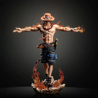 Figurine One Piece Ace Portgas D Ace en PVC, 28 cm, à collectionner, décoration de bureau pour enfants, Noël