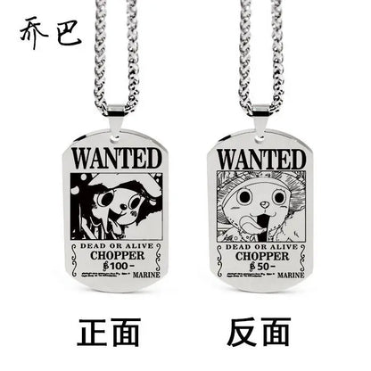 Anime One Piece Necklace Luffy Ace Chopper Zoro Sanji Wanted Pendant Men Women Couples Necklace Fashion Accessories Xmas gift - One Piece Merchandise - Free Shipping Buy Now