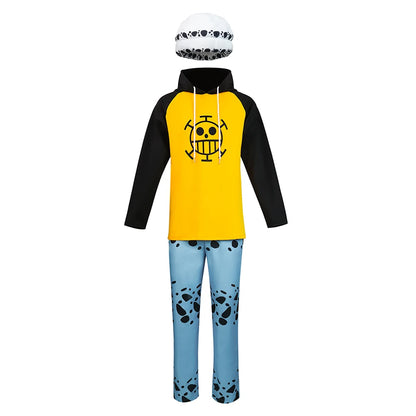 Trafalgar Law Cosplay Hoodie Hose Hut Kostüm Anime One Cos Piece Fantasia Luffy Outfits Halloween Verkleidungsanzug für Erwachsene Männer