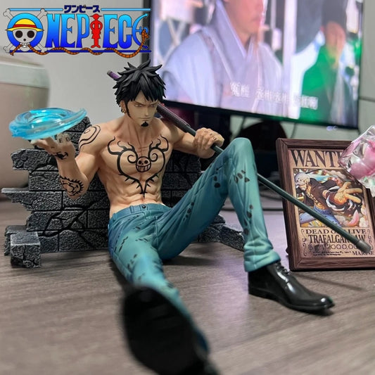 Anime One Piece Figur Bt Sitzhaltung Trafalgar Law Operation Room Actionfiguren PVC Modellsammlung Spielzeug Dekoration Geschenk