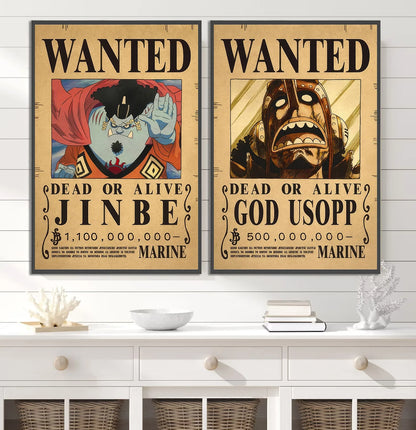 One Piece Self-adhesive Poster Bounty Order Luffy Wallpapr Ace Figures Nami Home Decoration Painting Anime Zoro Wall Art Sanji